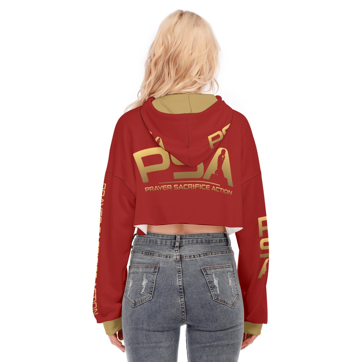 Burgundy Cropped Hoodie (Zip)