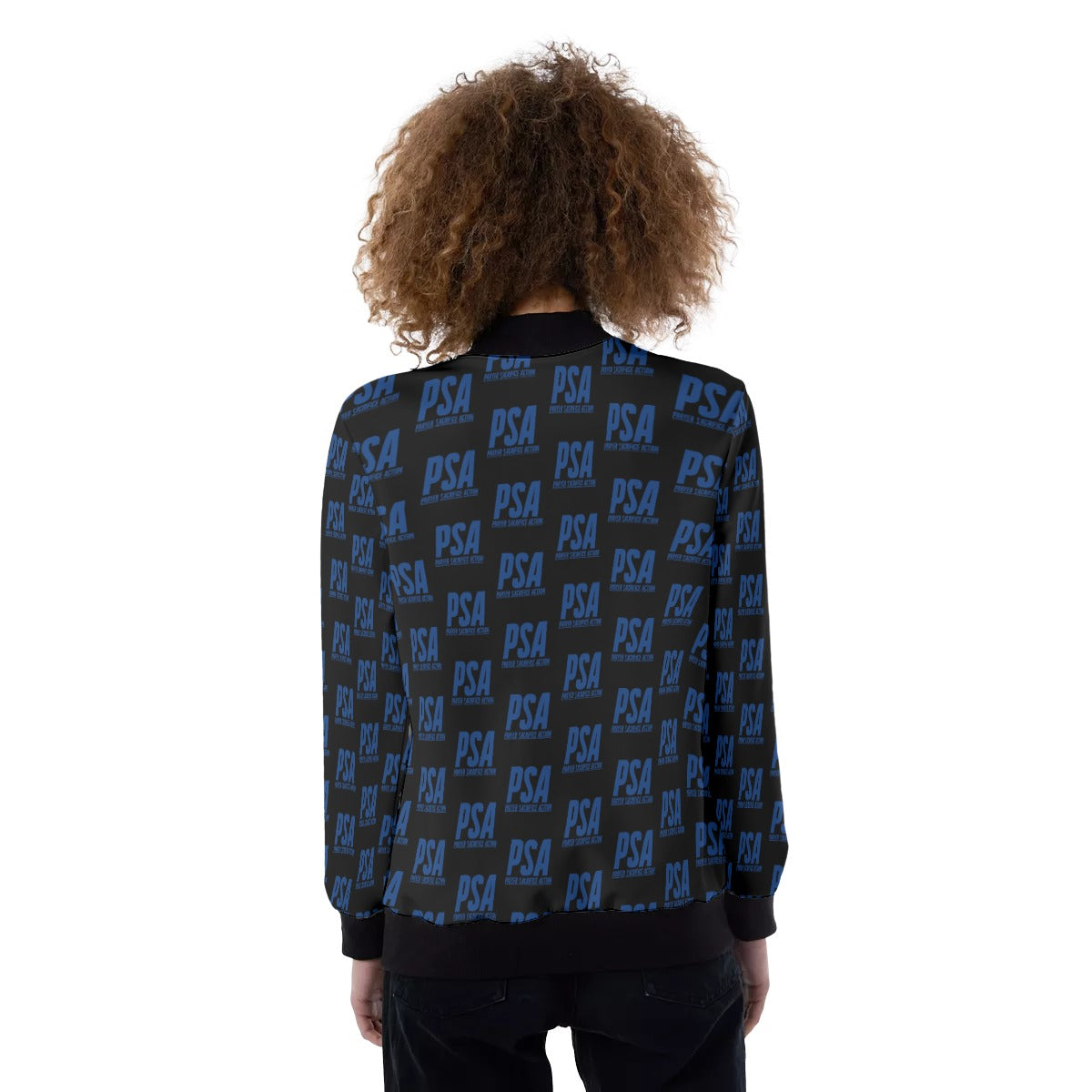 Blue Print Women's Ribbed Stand-up Collar Jacket