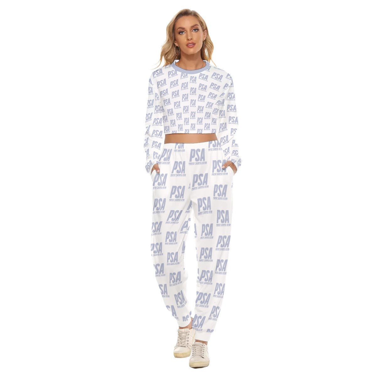 Penaro Classic Women's Crop Sweatshirt Suit