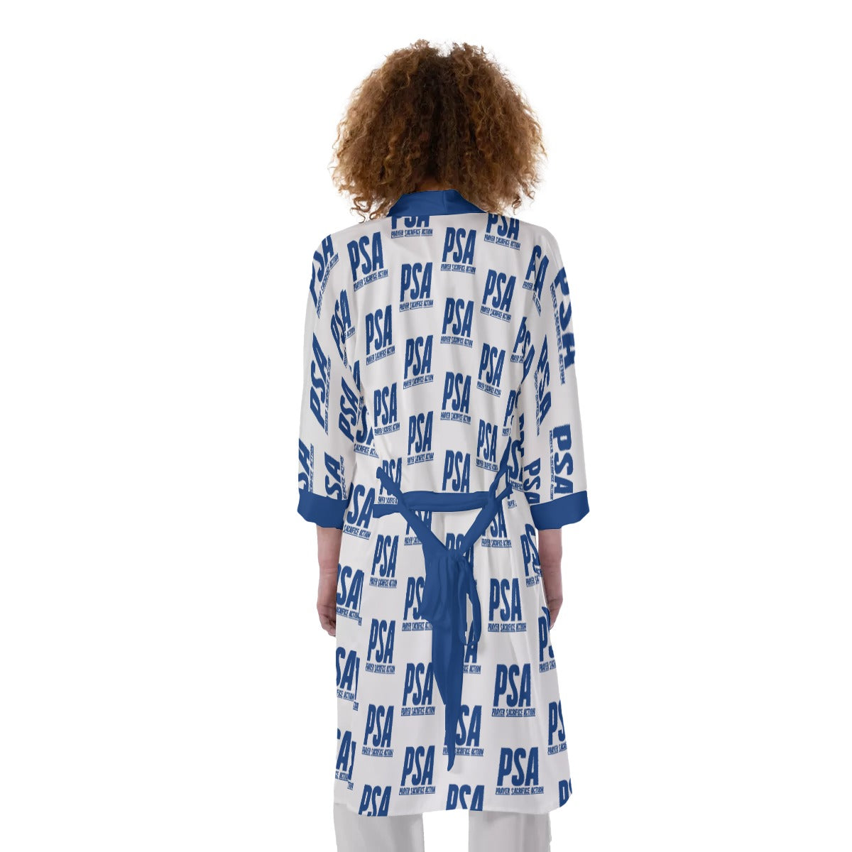 Blue Classic Women's Satin Kimono Robe