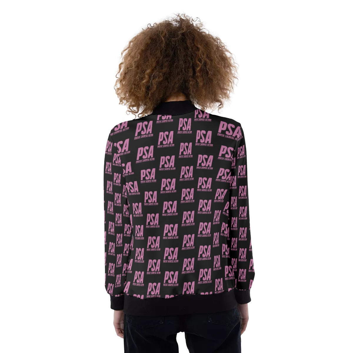 Hopbush Print Women's Ribbed Stand-up Collar Jacket