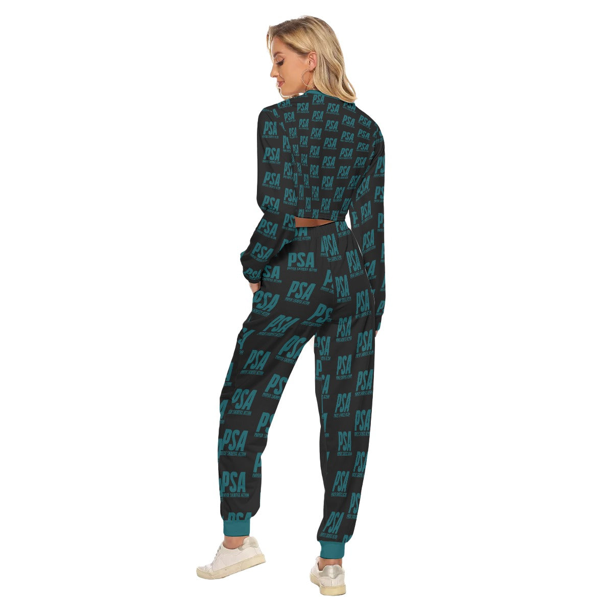 Sherpa Blue Women's Crop Sweatshirt Suit
