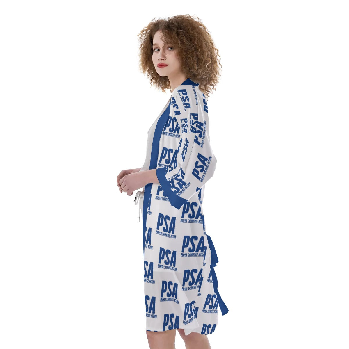 Blue Classic Women's Satin Kimono Robe