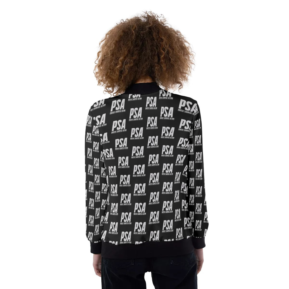 Whisper Print Women's Ribbed Stand-up Collar Jacket