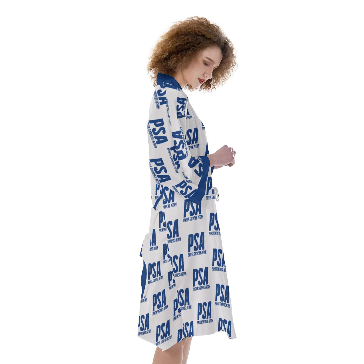 Blue Classic Women's Satin Kimono Robe