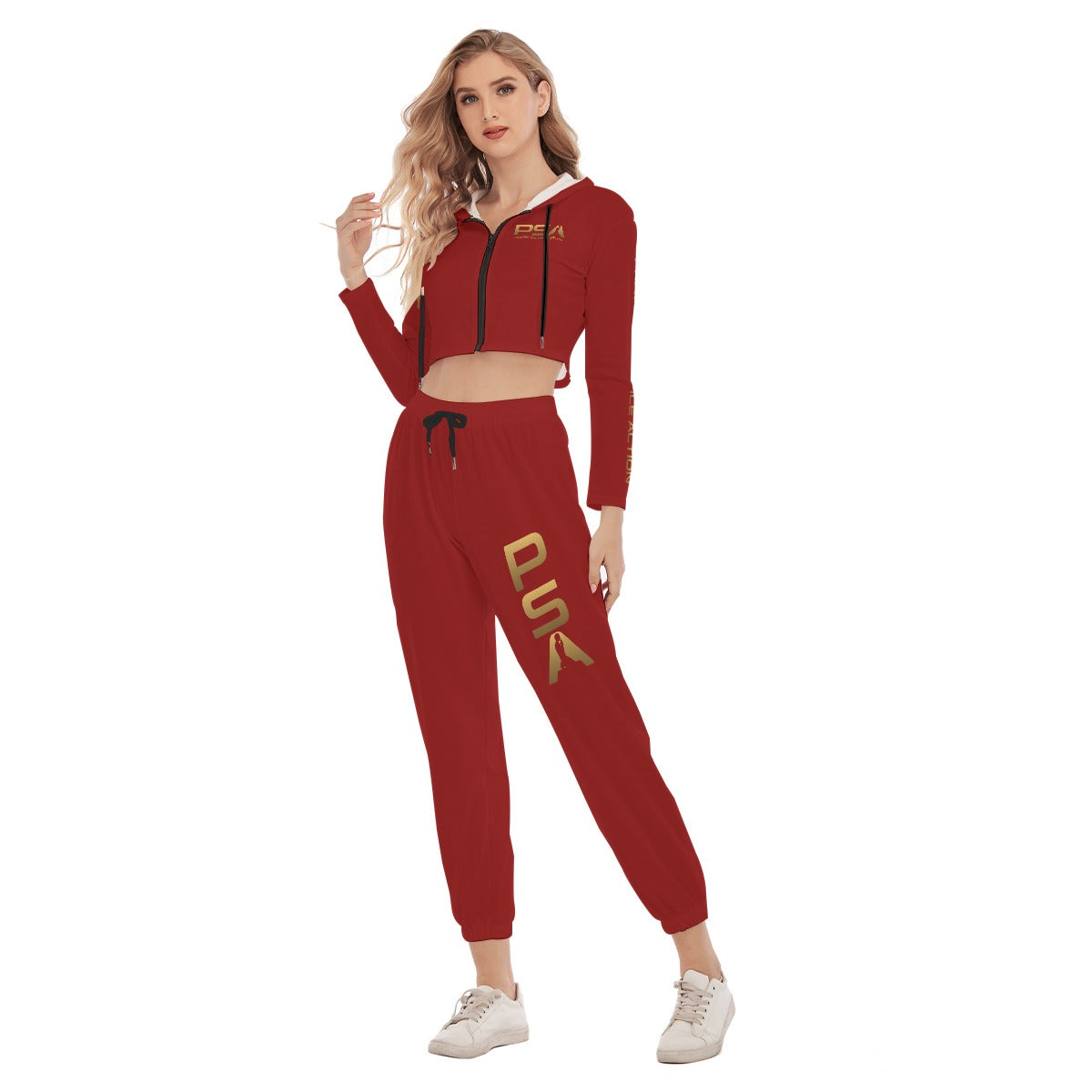 All-Over Print Women's Crop Hoodie Sports Set