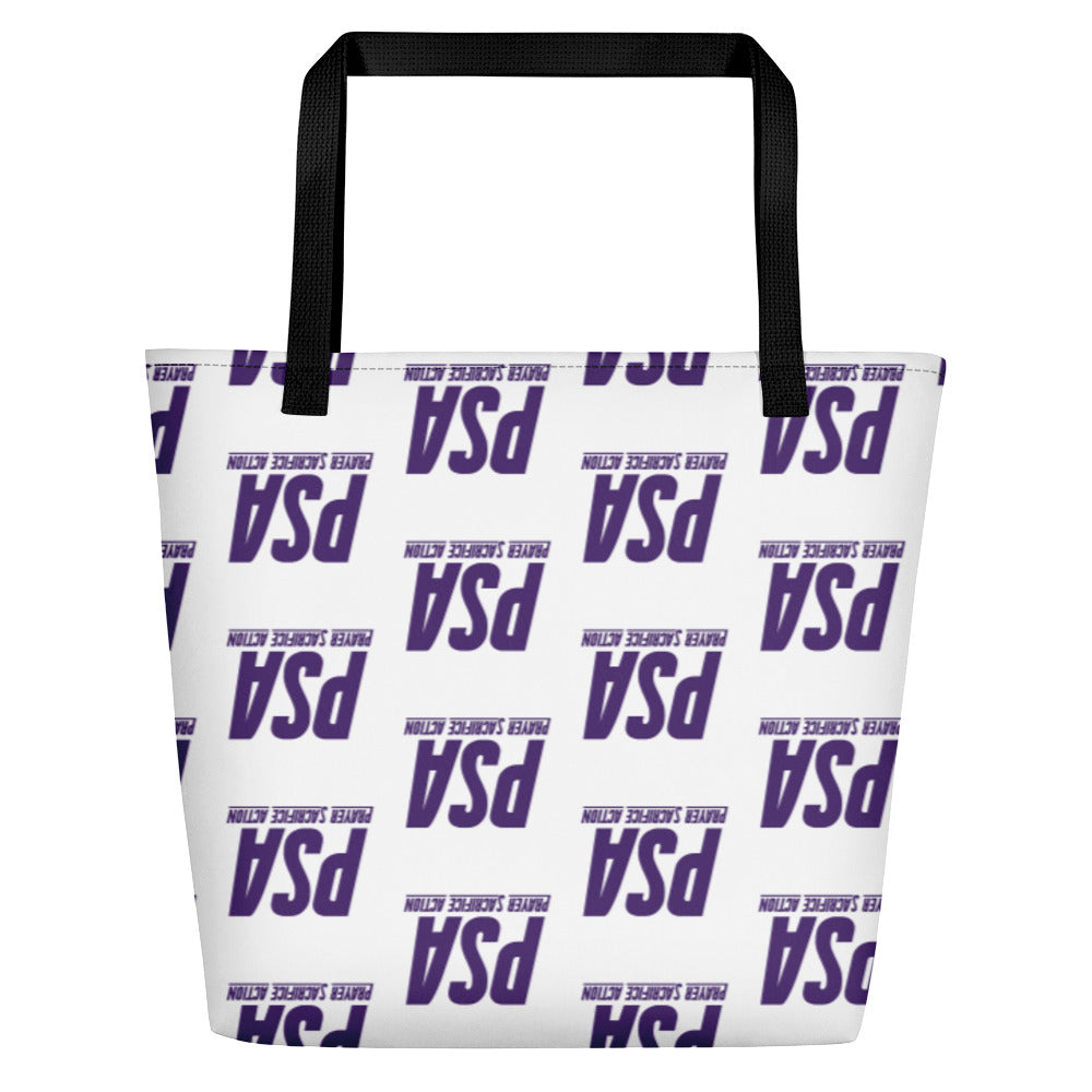 Purple Classic Large Tote Bag w/ Pocket