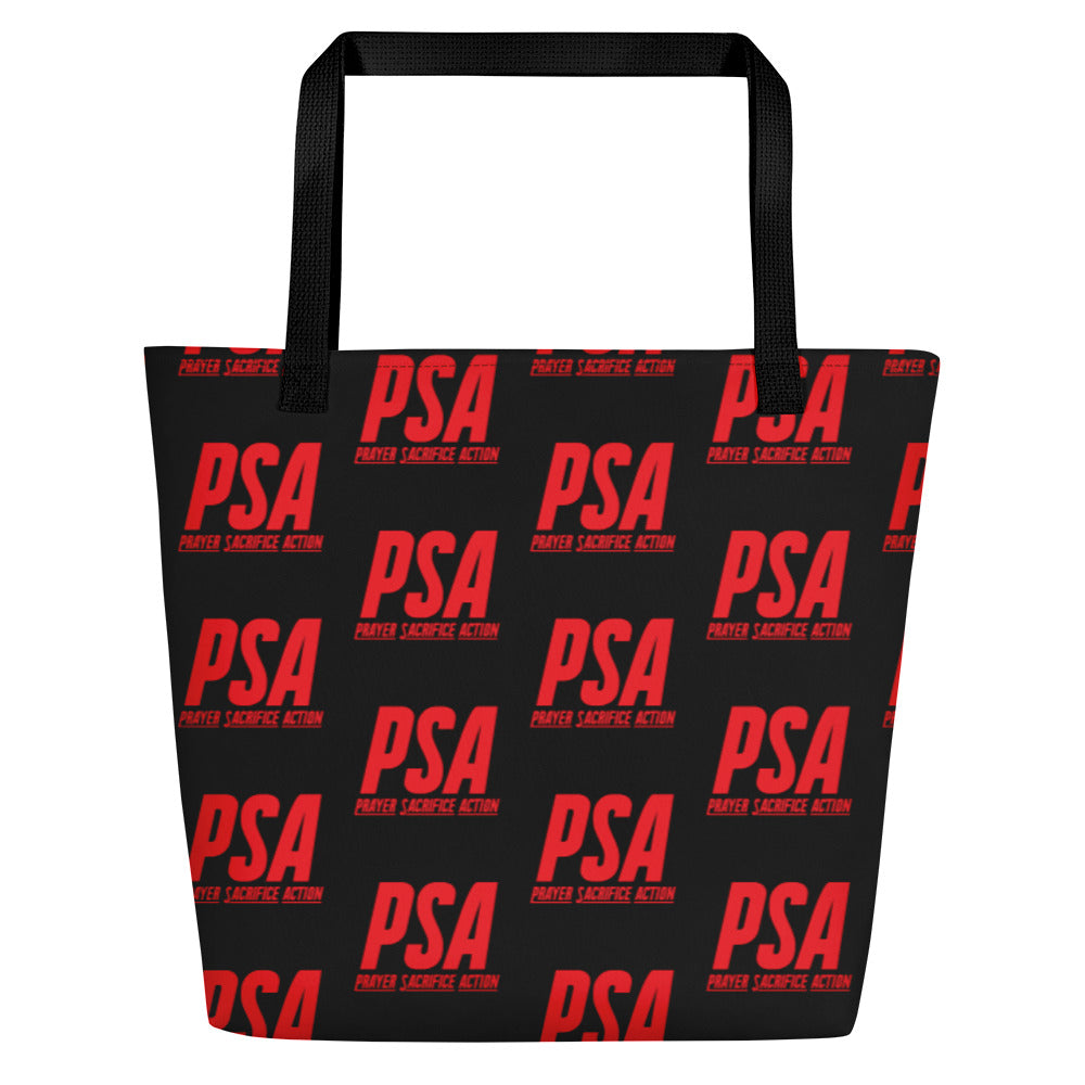 Red Classic Large Tote Bag w/ Pocket