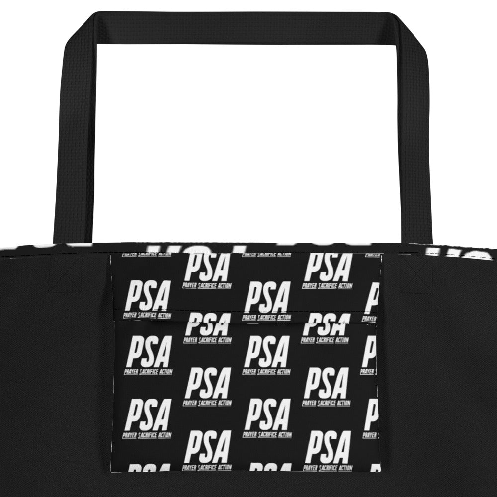 White Classic Large Tote Bag w/ Pocket