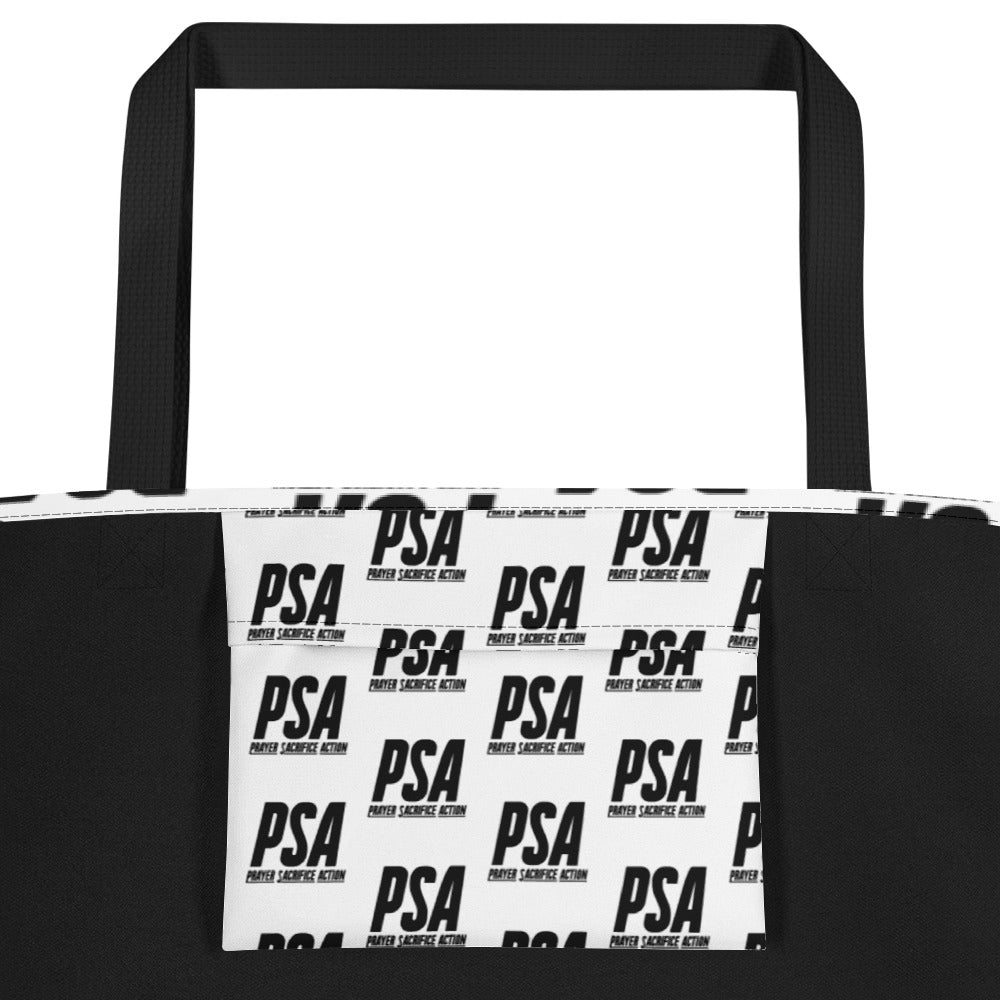 Black Classic Large Tote Bag w/ Pocket