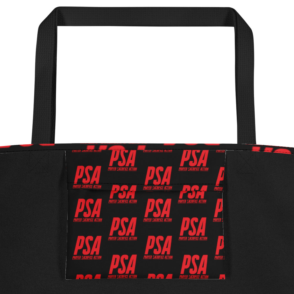 Red Classic Large Tote Bag w/ Pocket