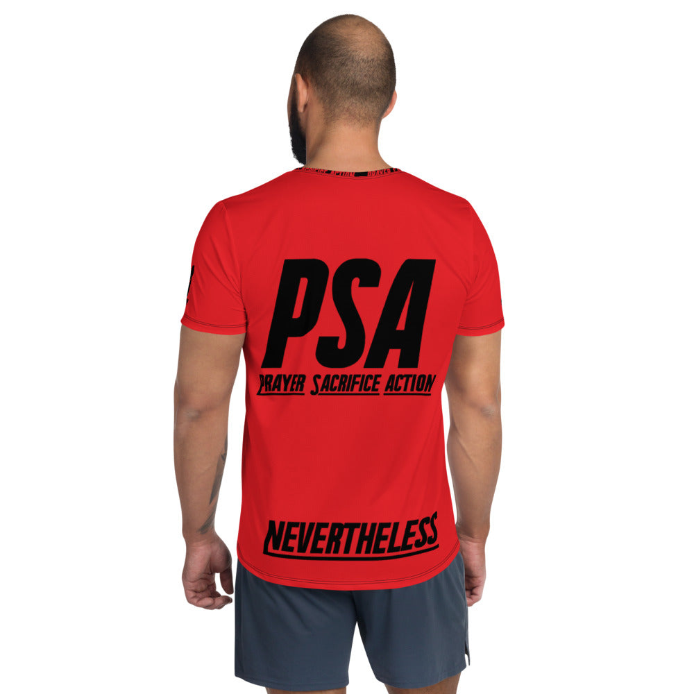 Red NeverTheLess Men's Athletic T-shirt