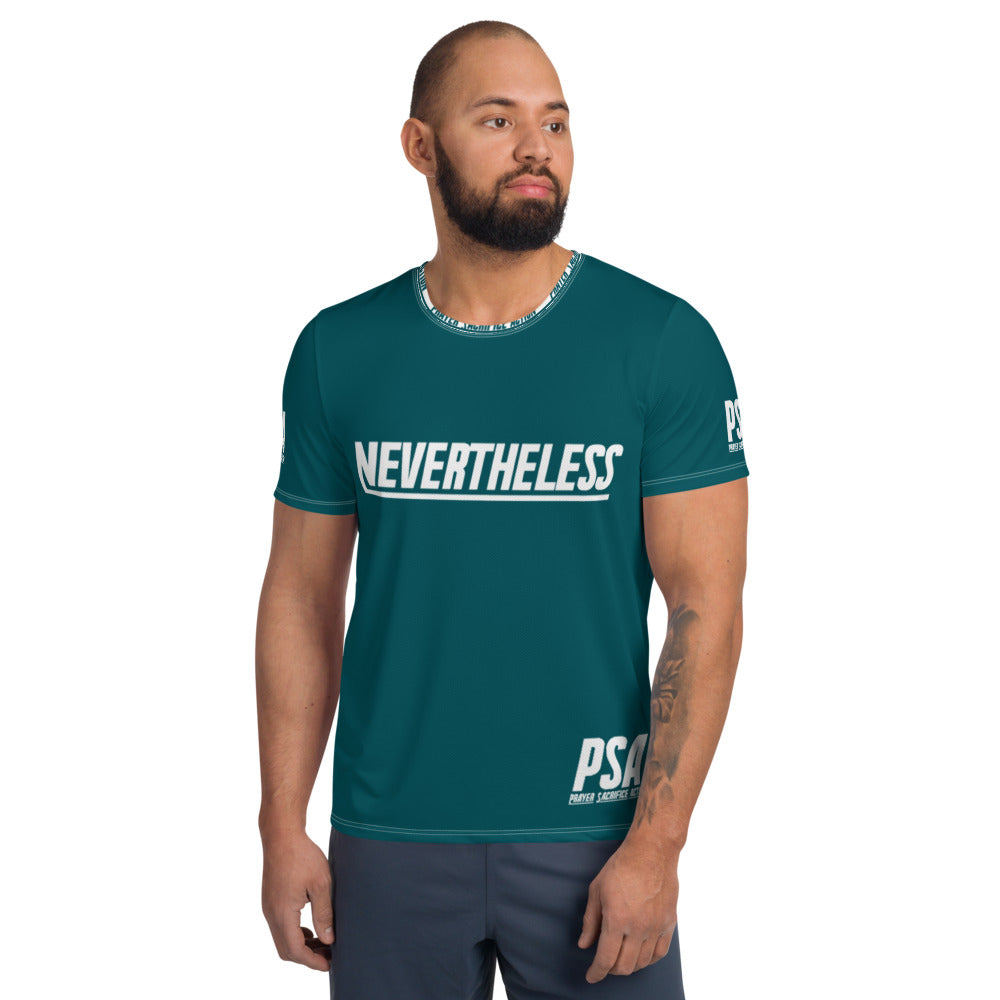 Sherpa Blue NeverTheLess Men's Athletic T-shirt