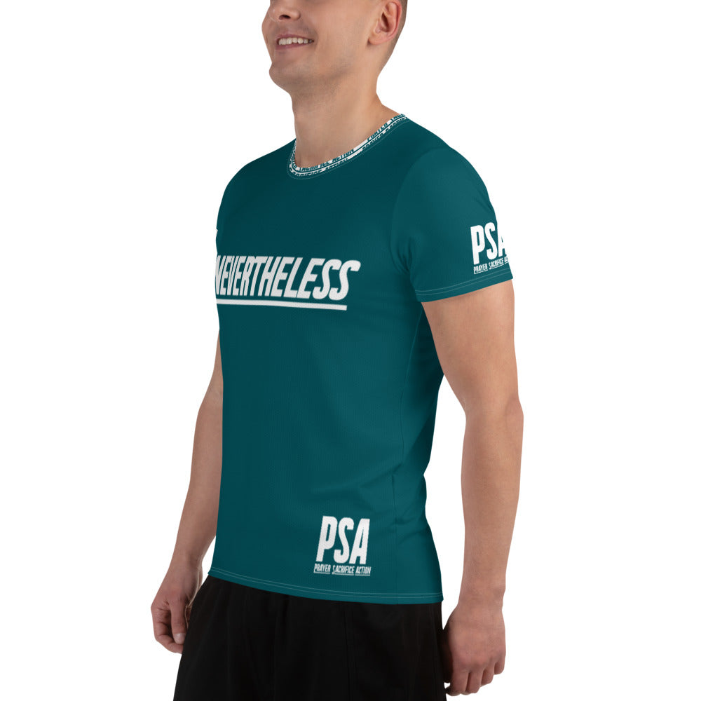 Sherpa Blue NeverTheLess Men's Athletic T-shirt