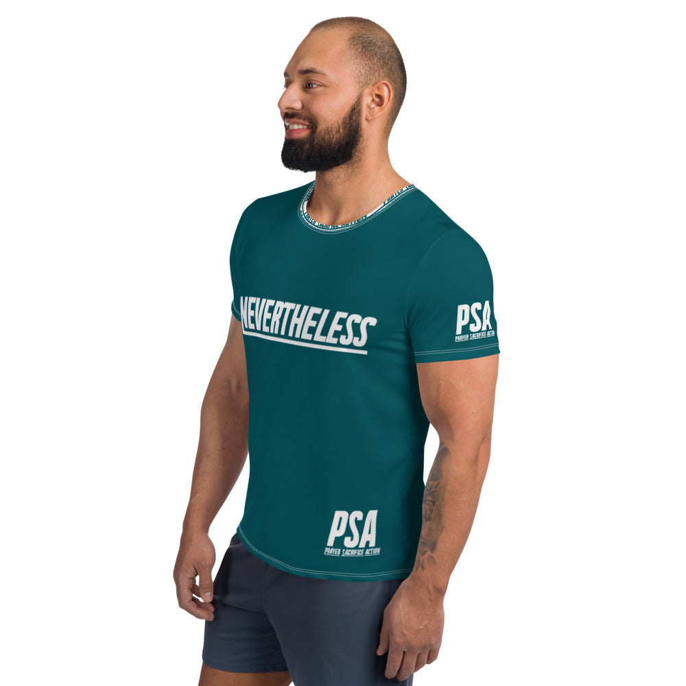 Sherpa Blue NeverTheLess Men's Athletic T-shirt