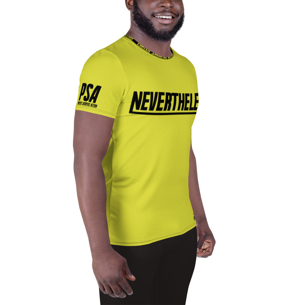 Starship Yellow NeverTheLess Men's Athletic T-shirt