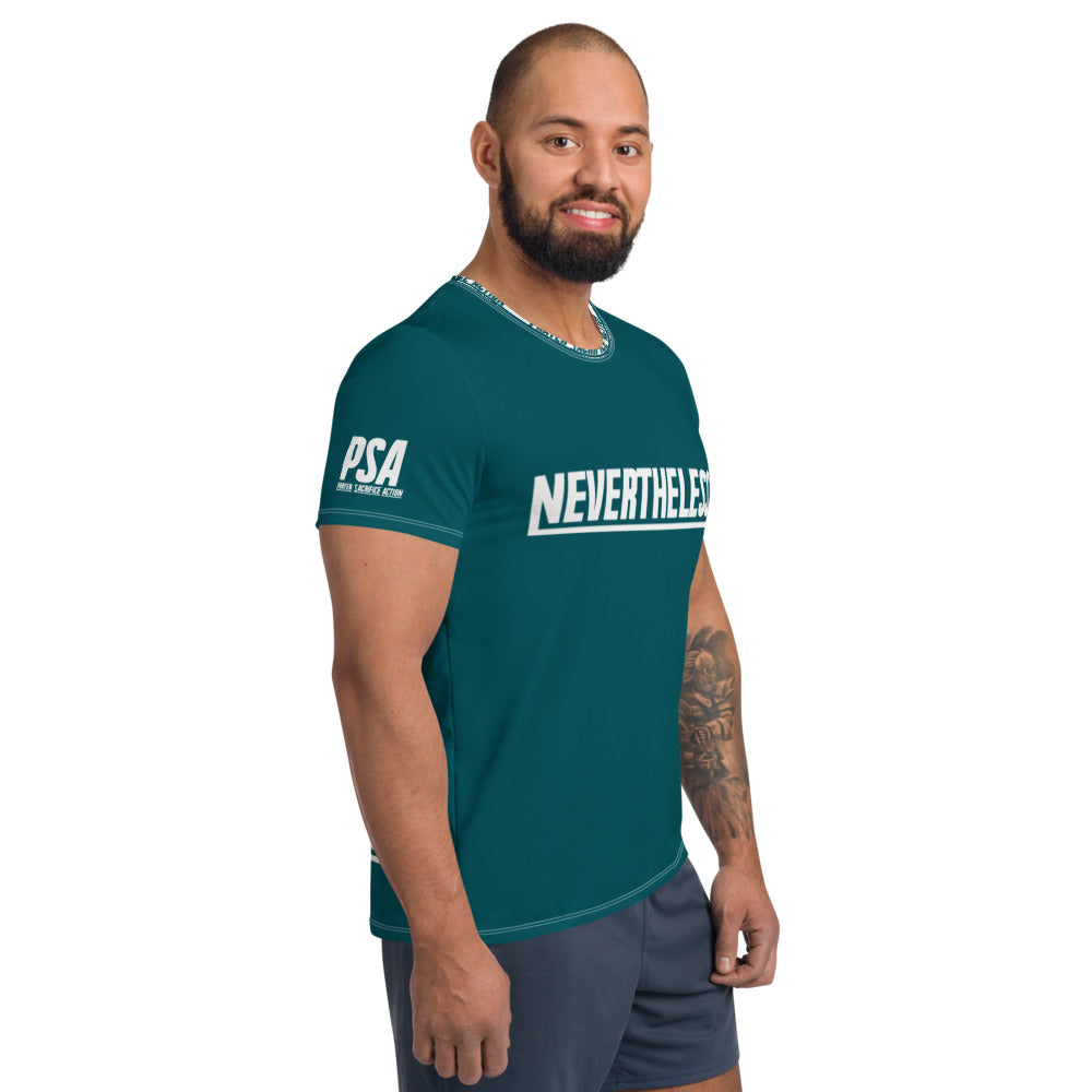 Sherpa Blue NeverTheLess Men's Athletic T-shirt