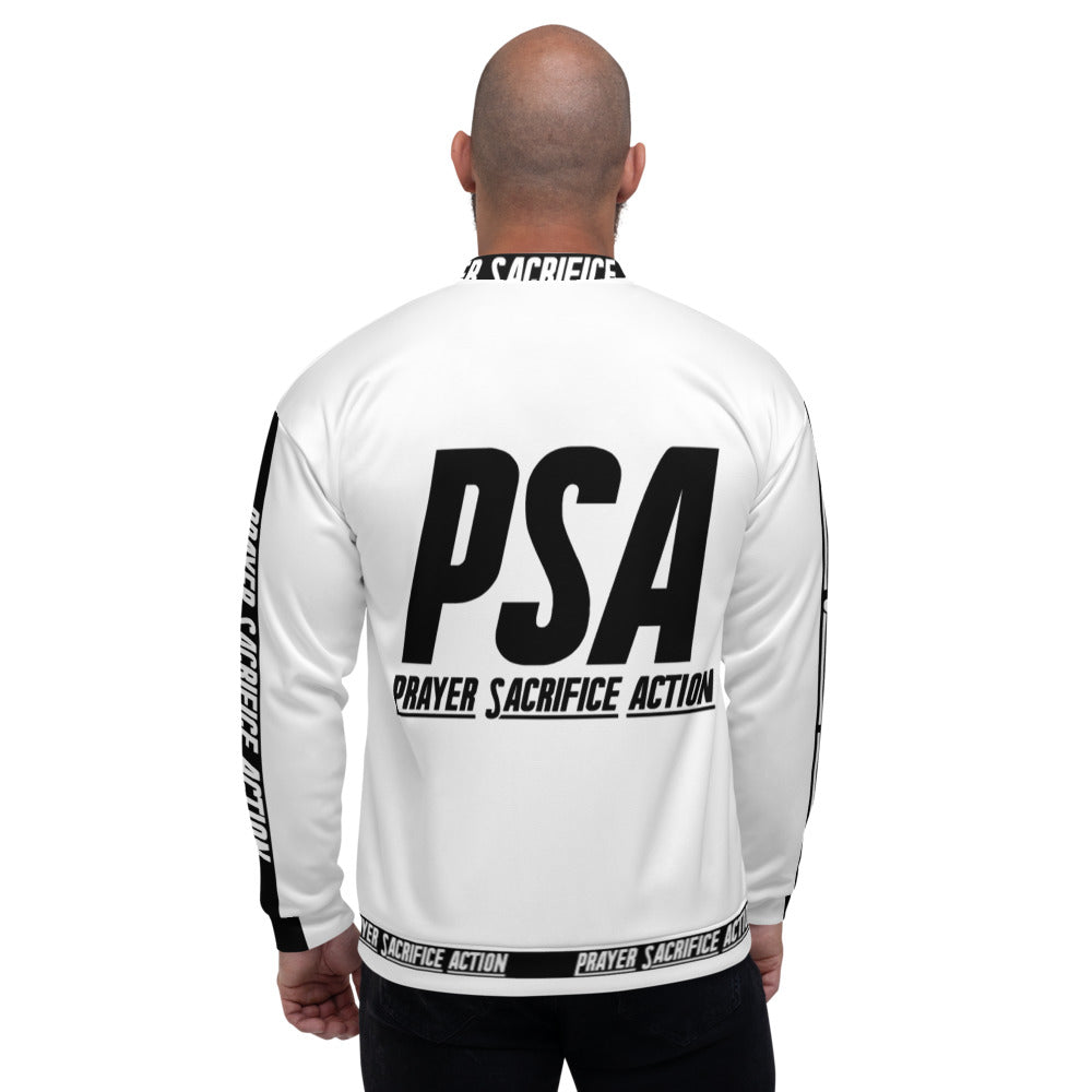White Classic Unisex Bomber Jacket