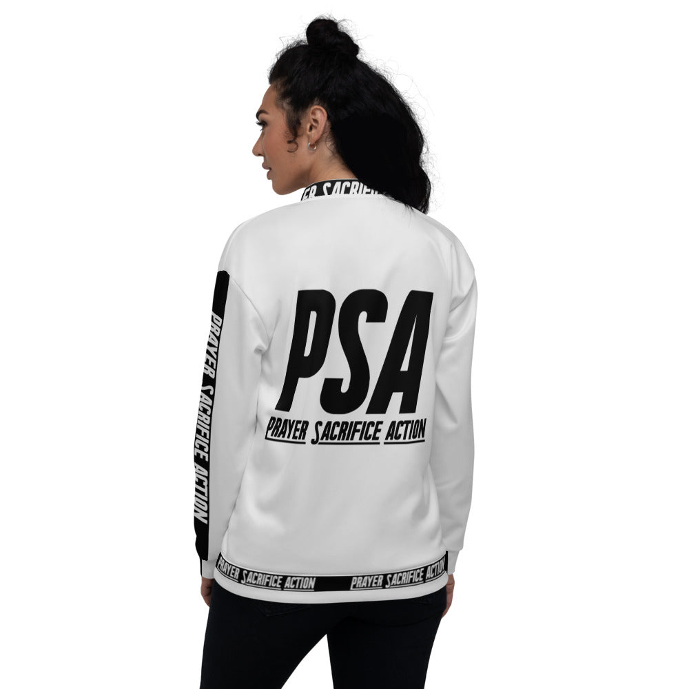 White Classic Unisex Bomber Jacket