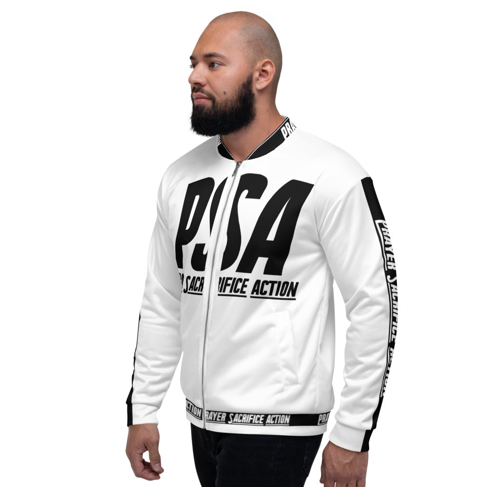 White Classic Unisex Bomber Jacket
