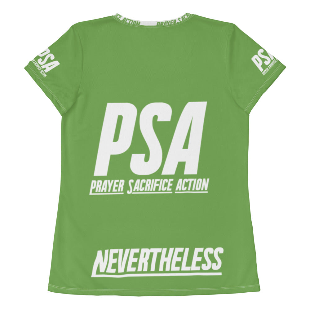 Green NeverTheLess Women's Athletic T-shirt