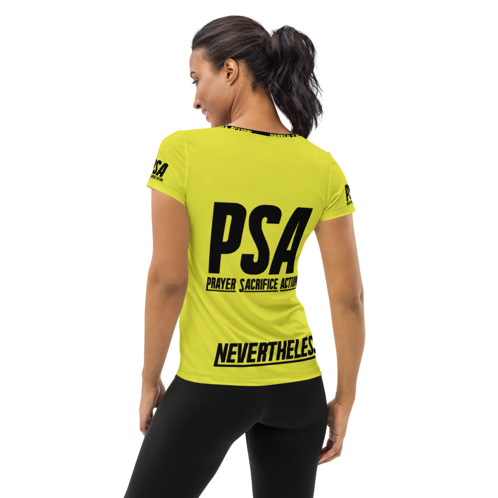 Starship yellow NeverTheLess Women's Athletic T-shirt