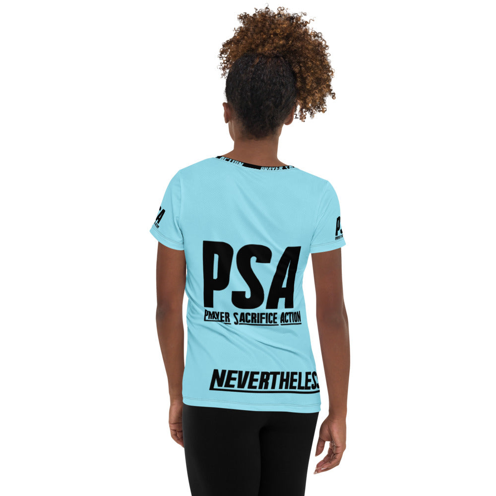 Blizzard Blue NeverTheLess Women's Athletic T-shirt