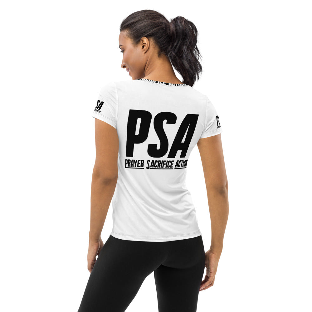White Classic Women's Athletic T-shirt