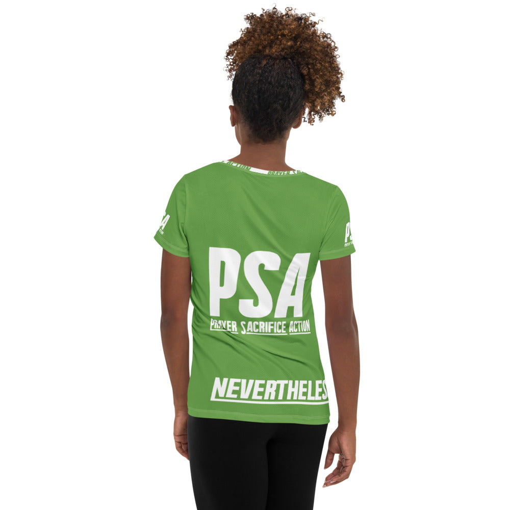 Green NeverTheLess Women's Athletic T-shirt