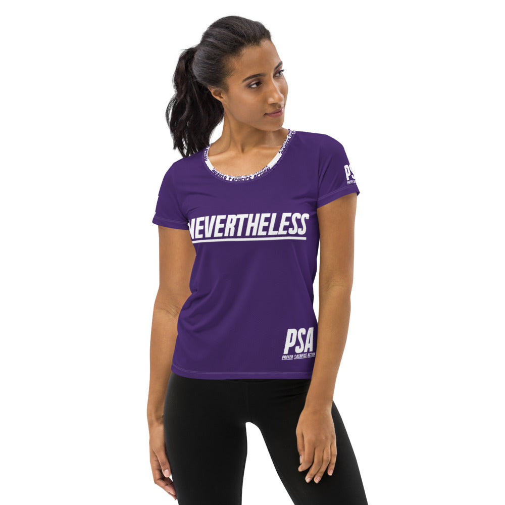 Purple NeverTheLess Women's Athletic T-shirt