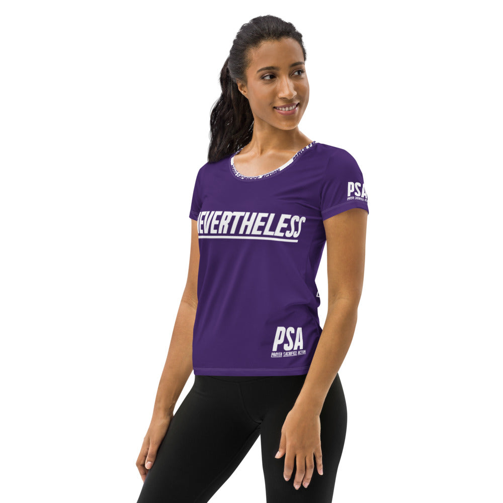 Purple NeverTheLess Women's Athletic T-shirt