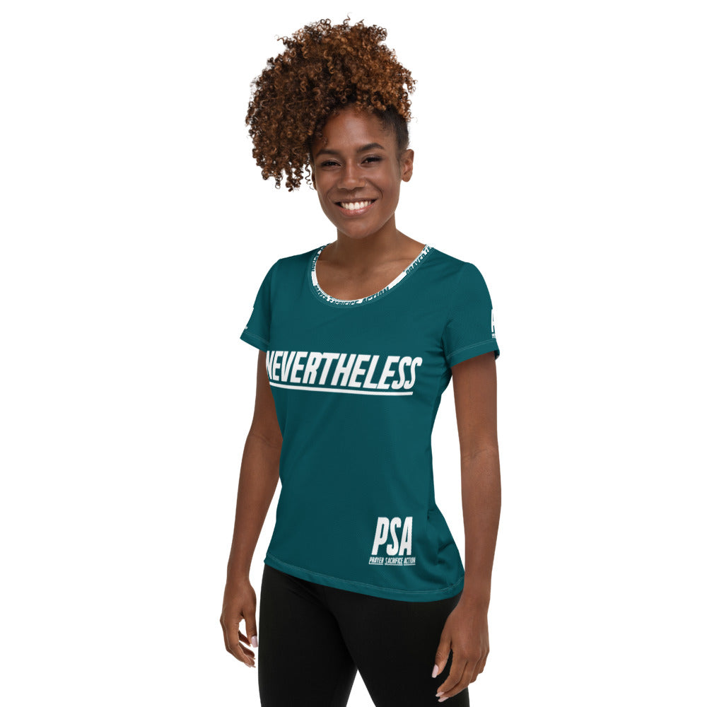 Sherpa Blue NeverTheLess Women's Athletic T-shirt