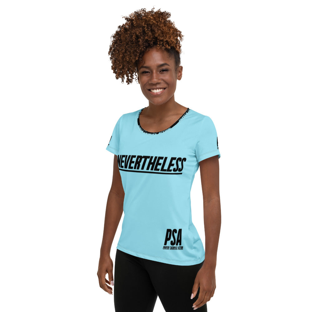 Blizzard Blue NeverTheLess Women's Athletic T-shirt