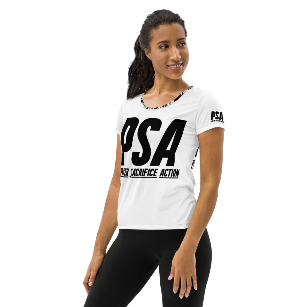 White Classic Women's Athletic T-shirt