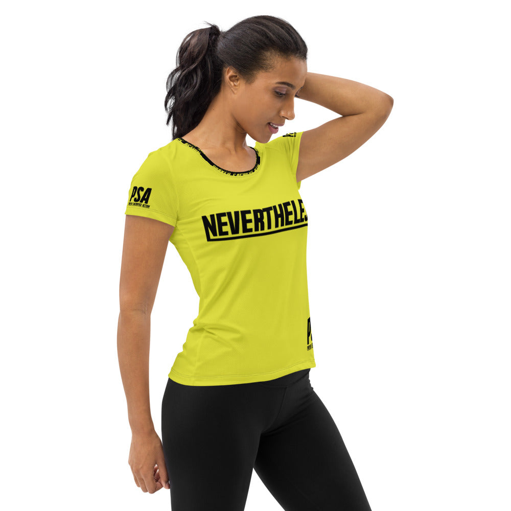 Starship yellow NeverTheLess Women's Athletic T-shirt