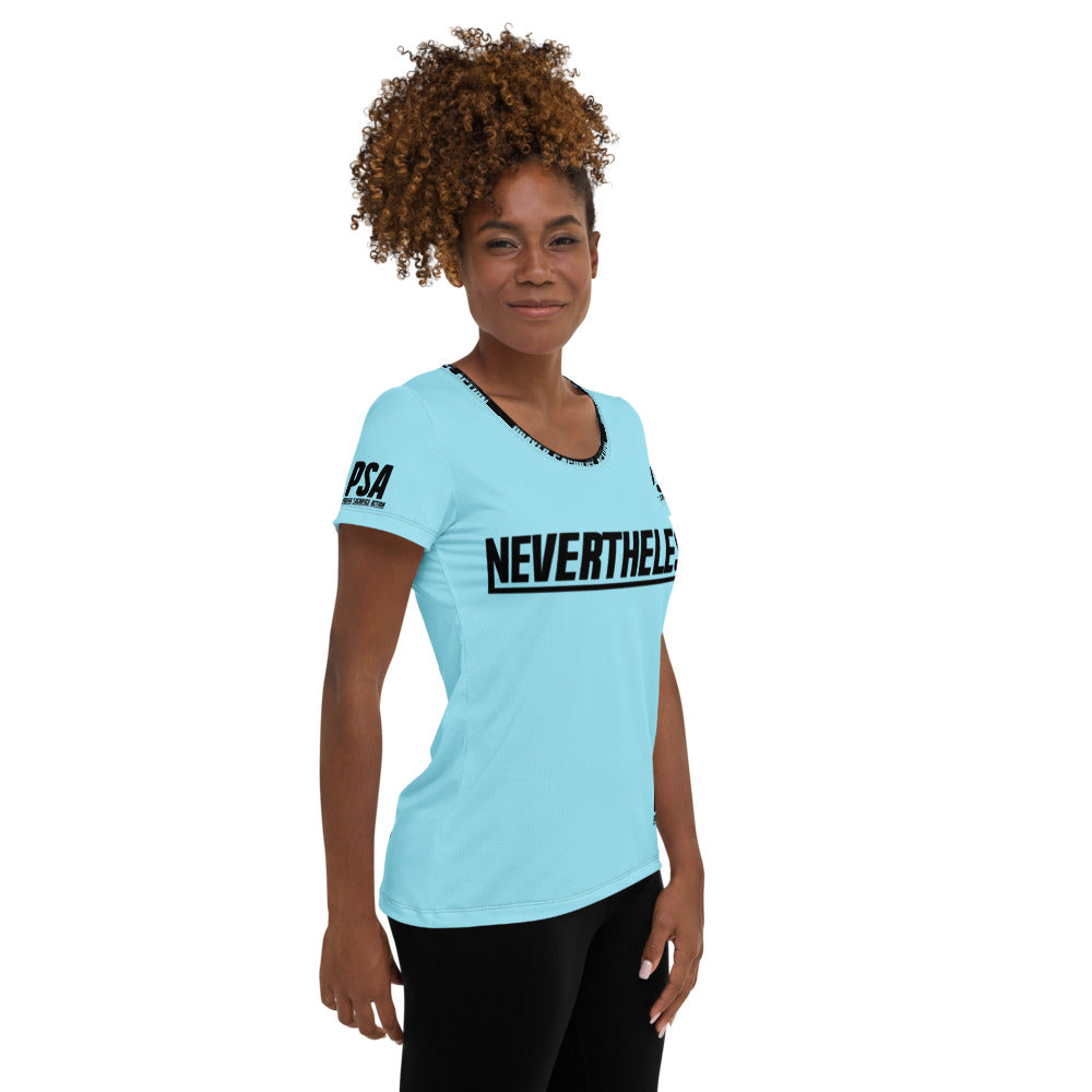 Blizzard Blue NeverTheLess Women's Athletic T-shirt