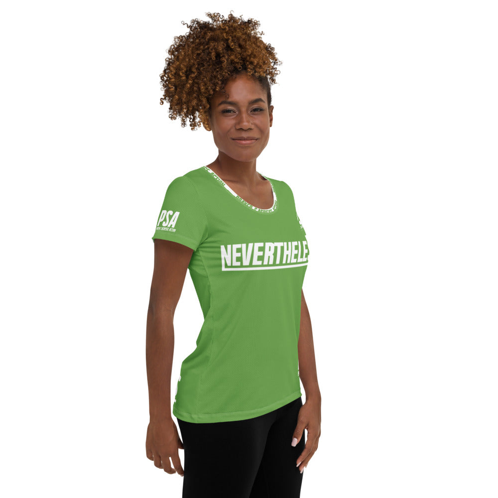 Green NeverTheLess Women's Athletic T-shirt