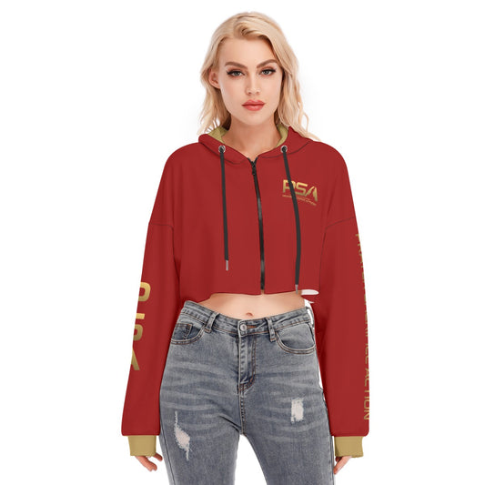 Burgundy Cropped Hoodie (Zip)