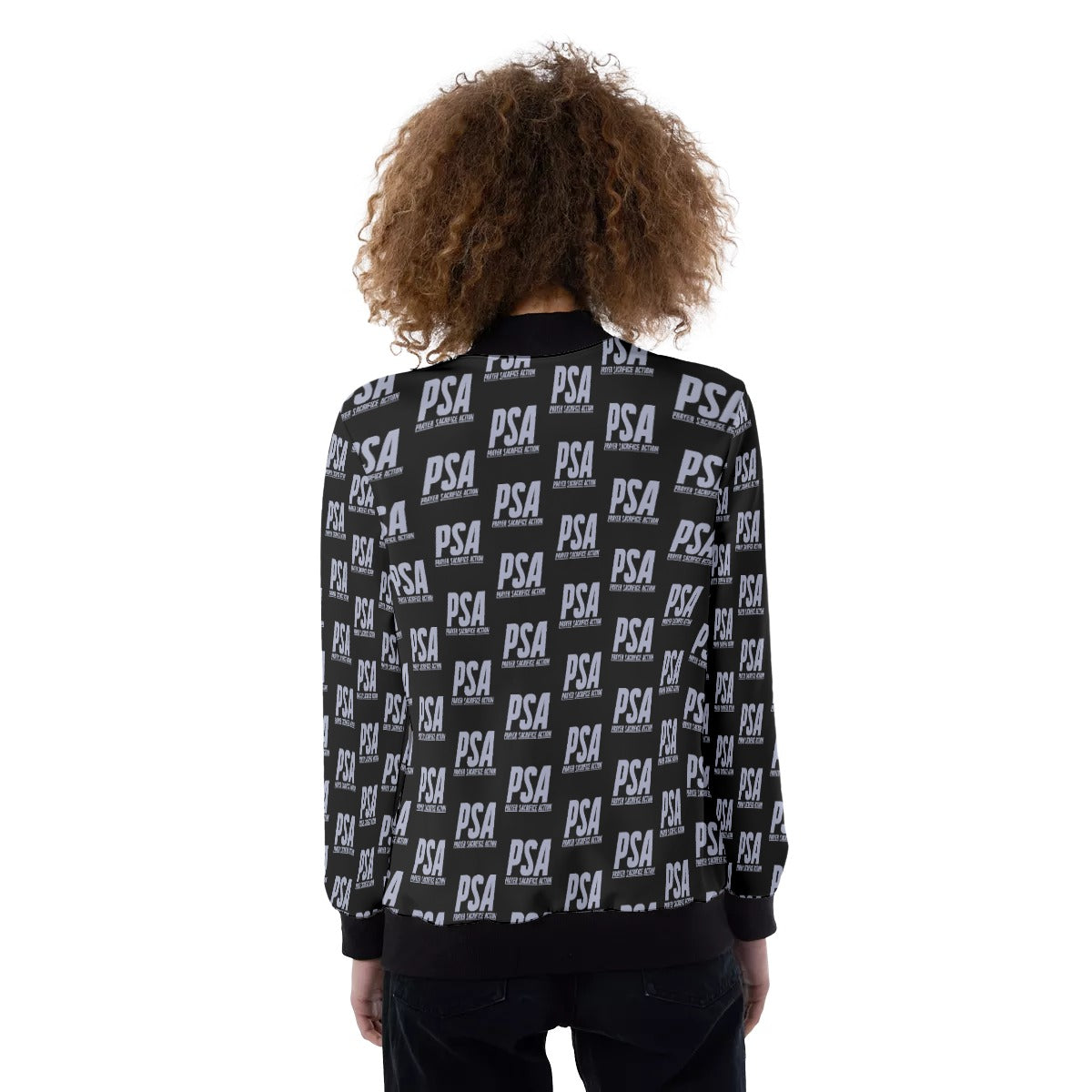 Penaro Print Women's Ribbed Stand-up Collar Jacket