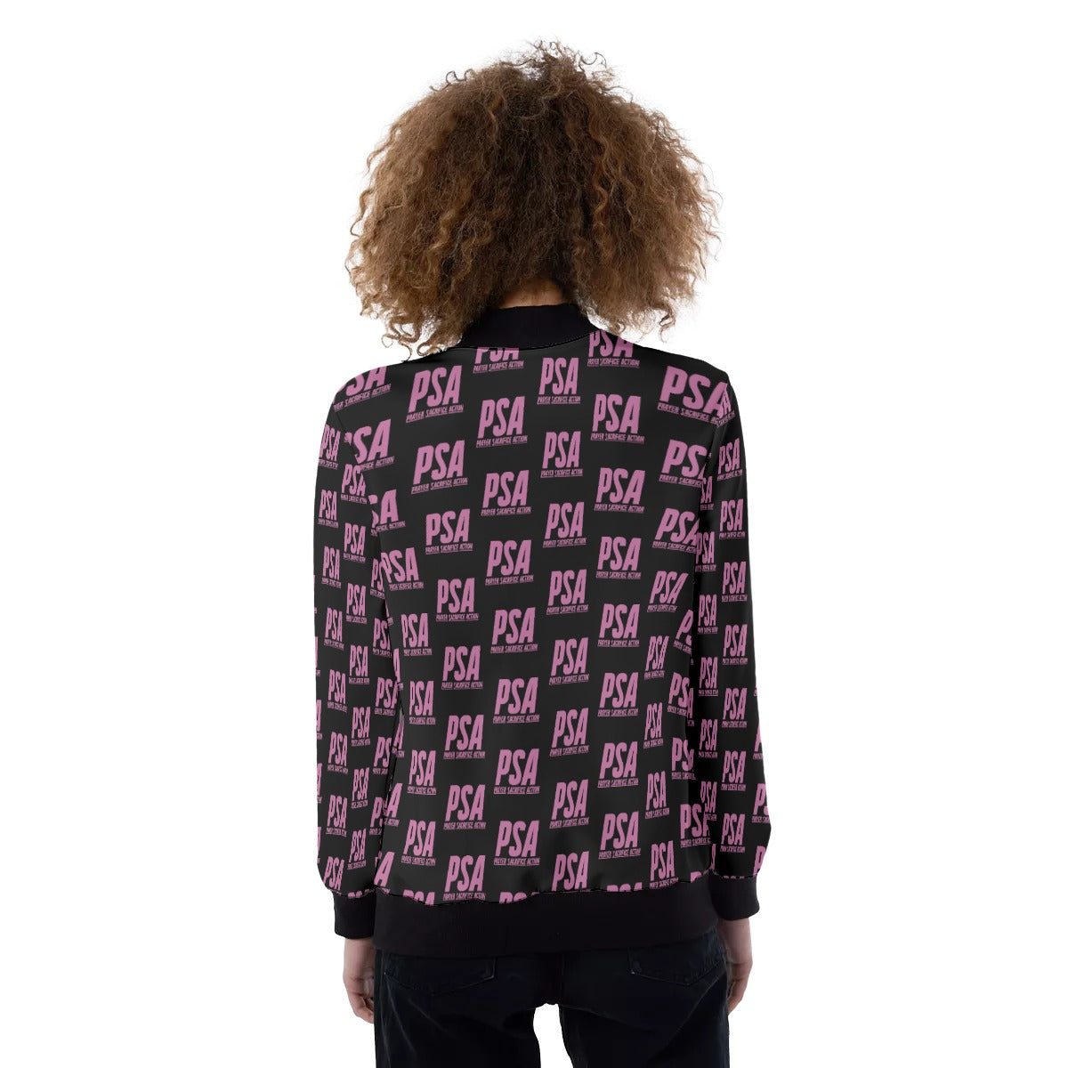 Hopbush Print Women's Ribbed Stand-up Collar Jacket