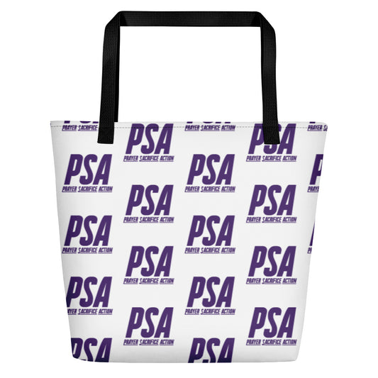 Purple Classic Large Tote Bag w/ Pocket