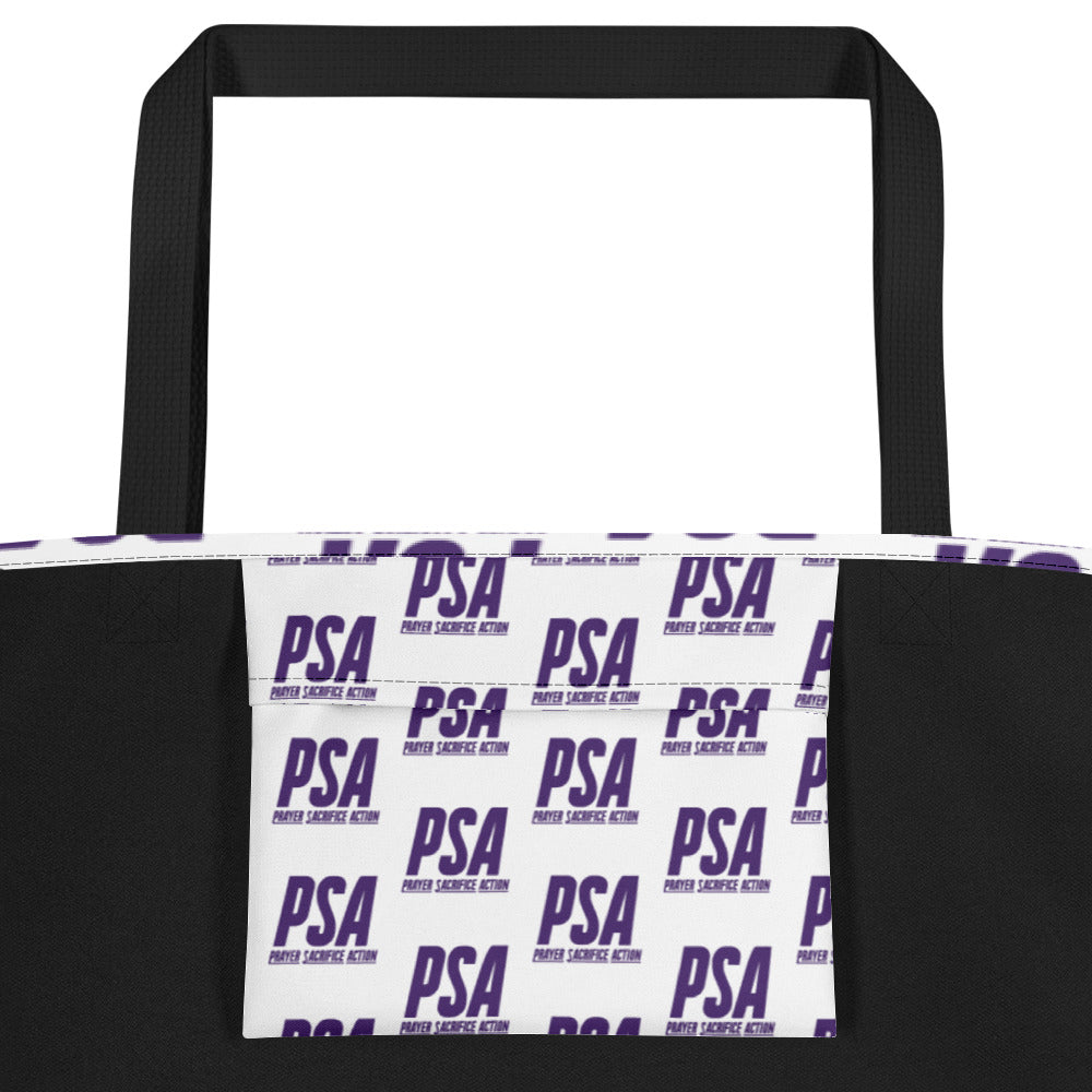 Purple Classic Large Tote Bag w/ Pocket