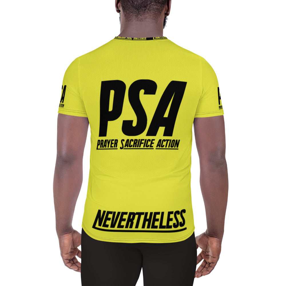 Starship Yellow NeverTheLess Men's Athletic T-shirt