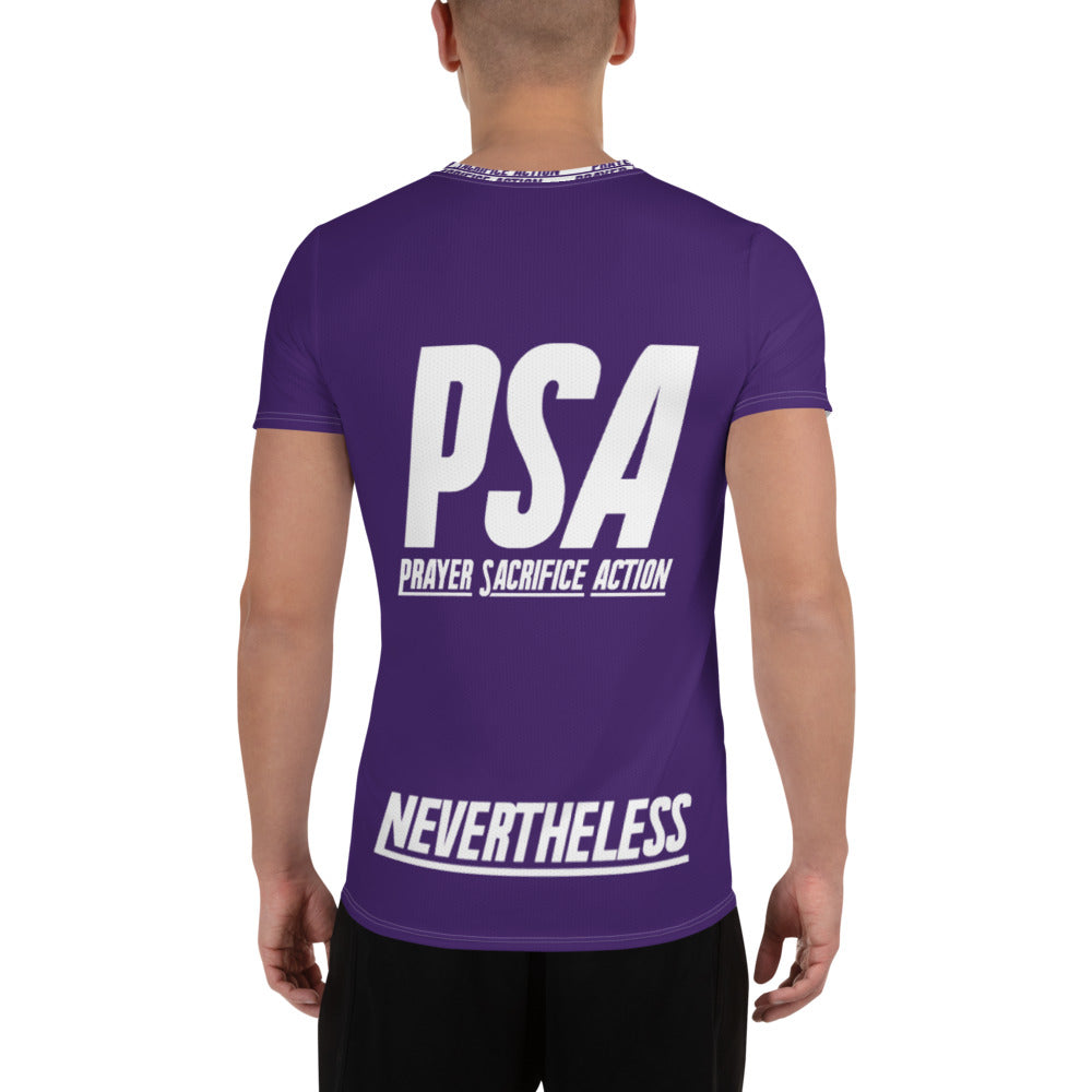 Purple NeverTheLess Men's Athletic T-shirt