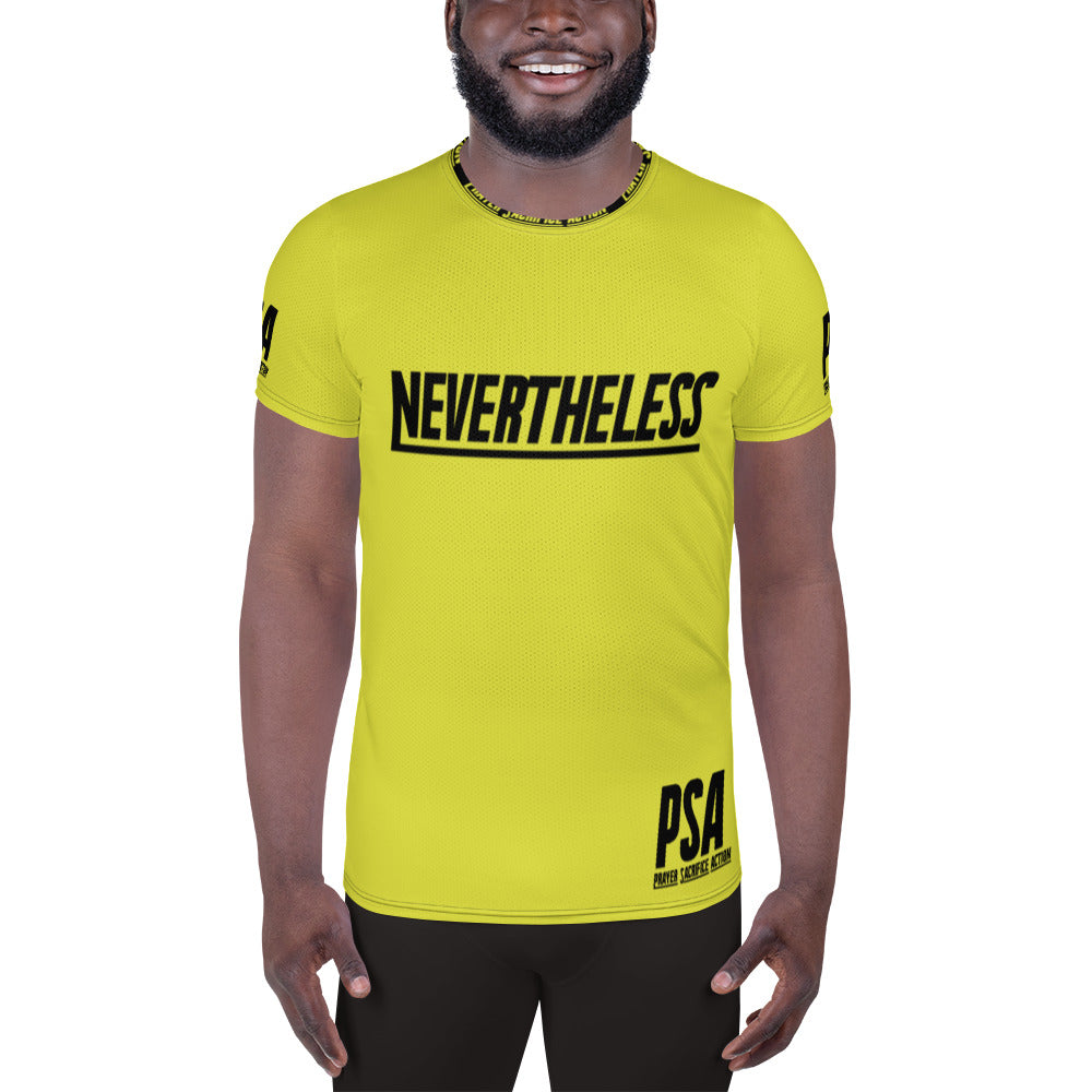 Starship Yellow NeverTheLess Men's Athletic T-shirt