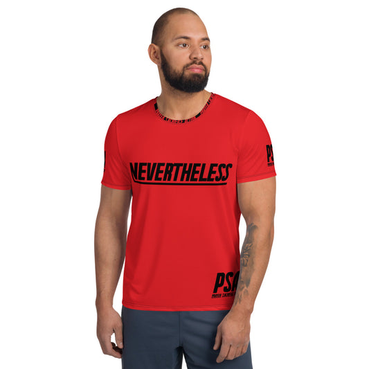 Red NeverTheLess Men's Athletic T-shirt