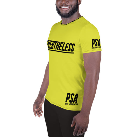 Starship Yellow NeverTheLess Men's Athletic T-shirt