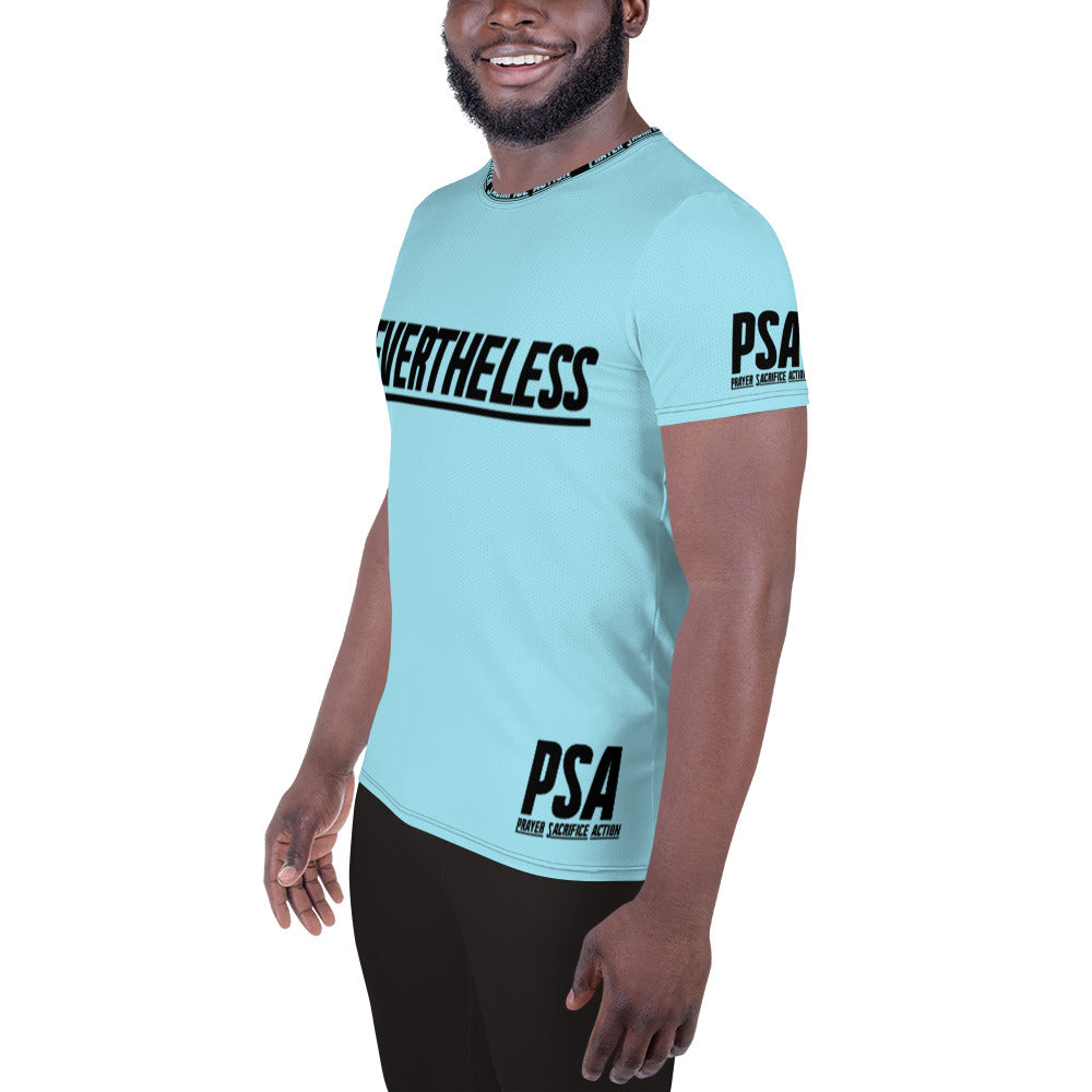 Blizzard Blue NeverTheLess Men's Athletic T-shirt