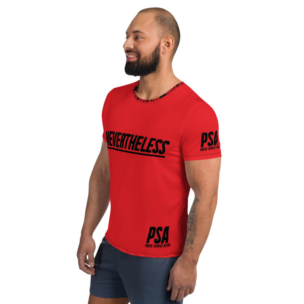 Red NeverTheLess Men's Athletic T-shirt
