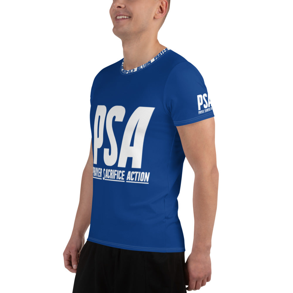 Blue Classic Men's Athletic T-shirt